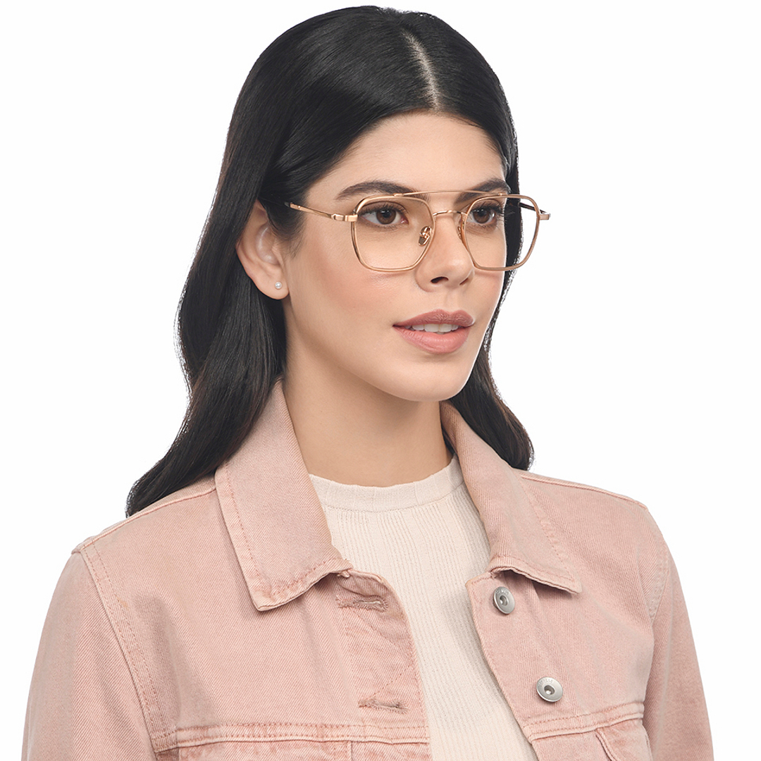 John Jacobs Online Gold Full Rim Geometric right side