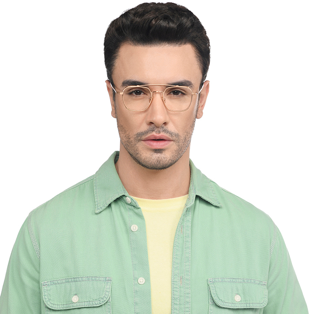 John Jacobs Online Gold Full Rim Geometric left side