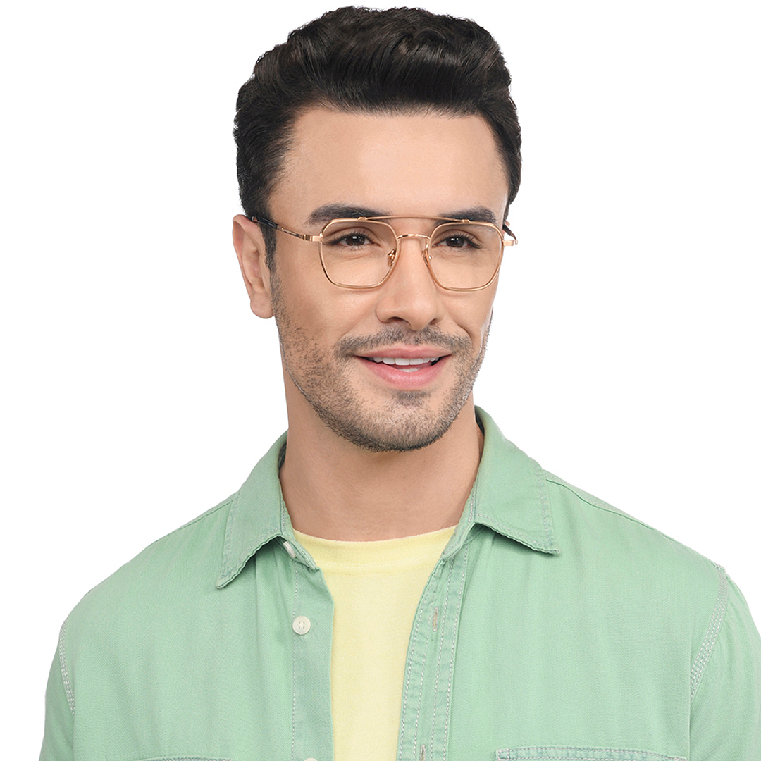 John Jacobs Online Gold Full Rim Geometric right side