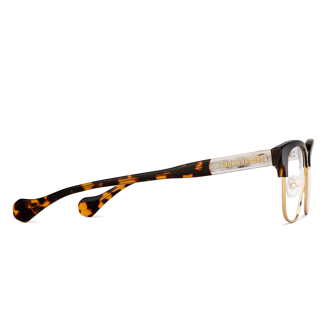 John Jacobs Gold Full Rim Clubmaster left side