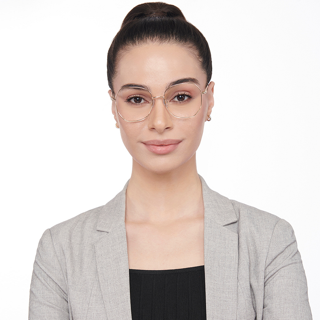 John Jacobs Rose Gold Full Rim Geometric left side