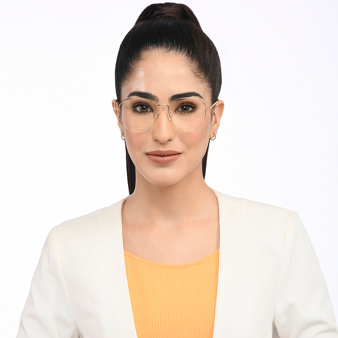 John Jacobs Gold Full Rim Hexagonal left side