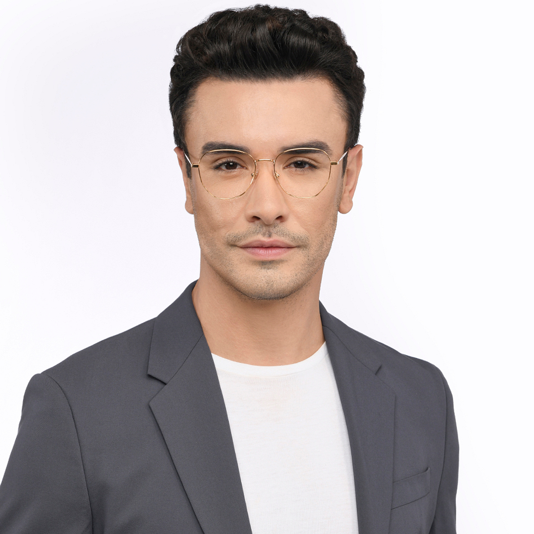 John Jacobs Gold Full Rim Hexagonal left side