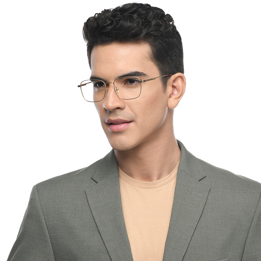 John Jacobs Gold Full Rim Square left side