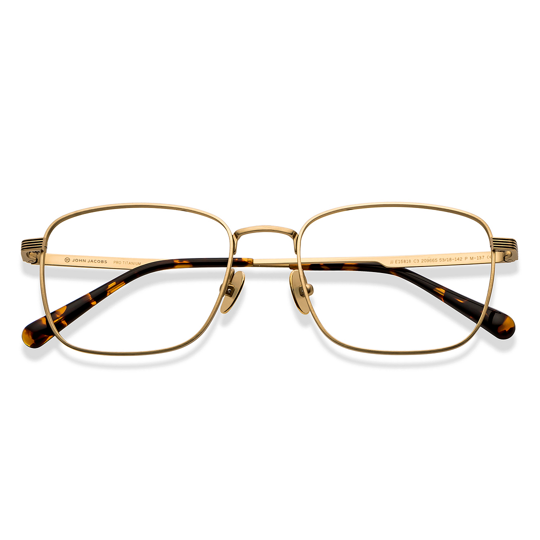 John Jacobs Gold Full Rim Square left side