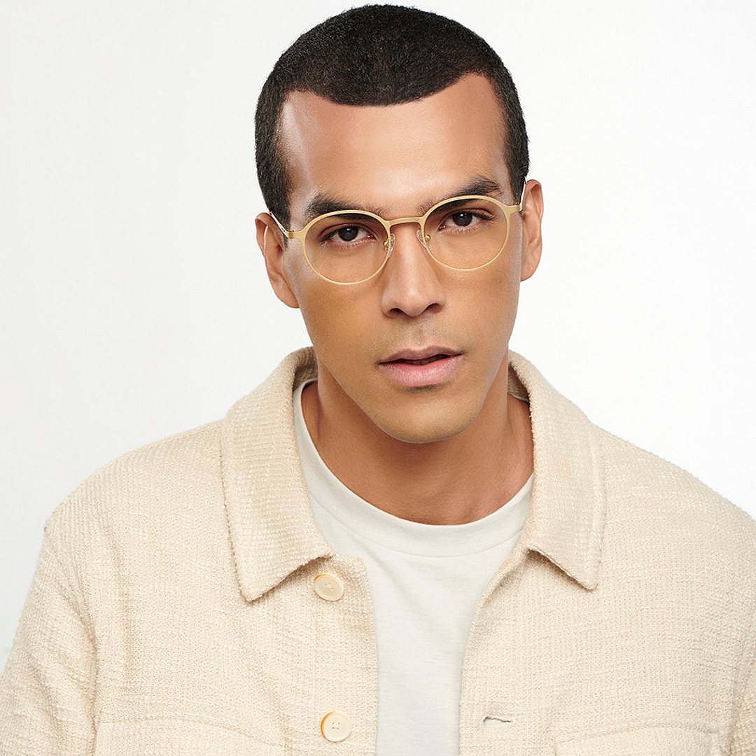 John Jacobs Online Gold Full Rim Round left side