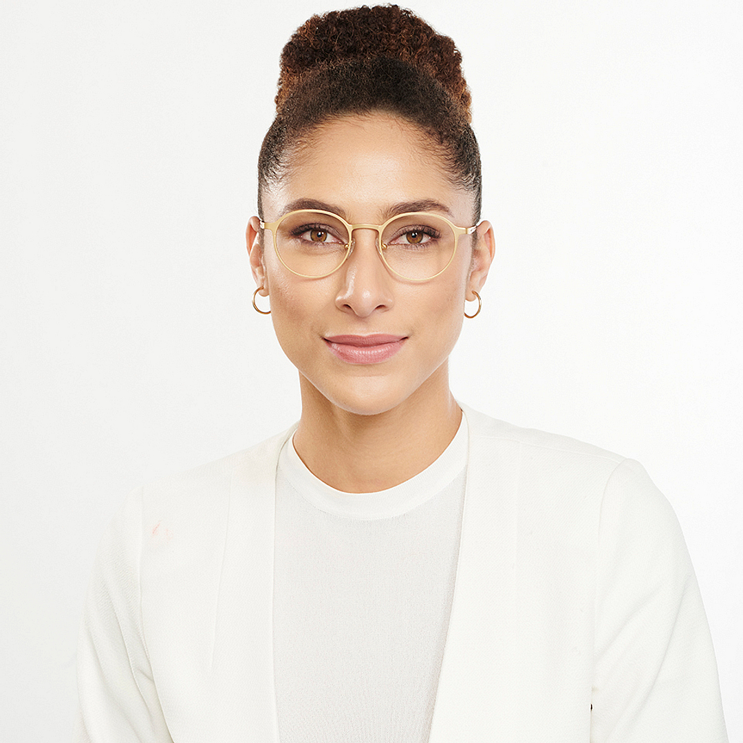 John Jacobs Online Gold Full Rim Round left side