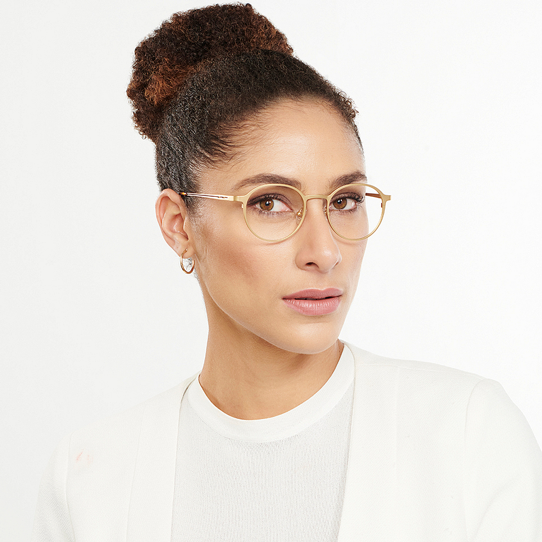 John Jacobs Online Gold Full Rim Round right side