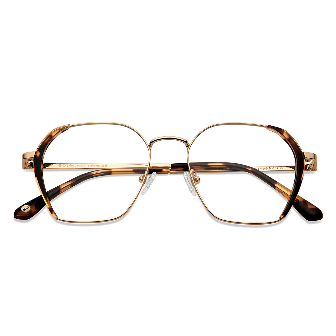 John Jacobs Online Gold Full Rim Geometric left side