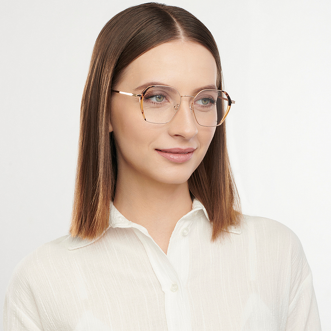 John Jacobs Online Gold Full Rim Round left side