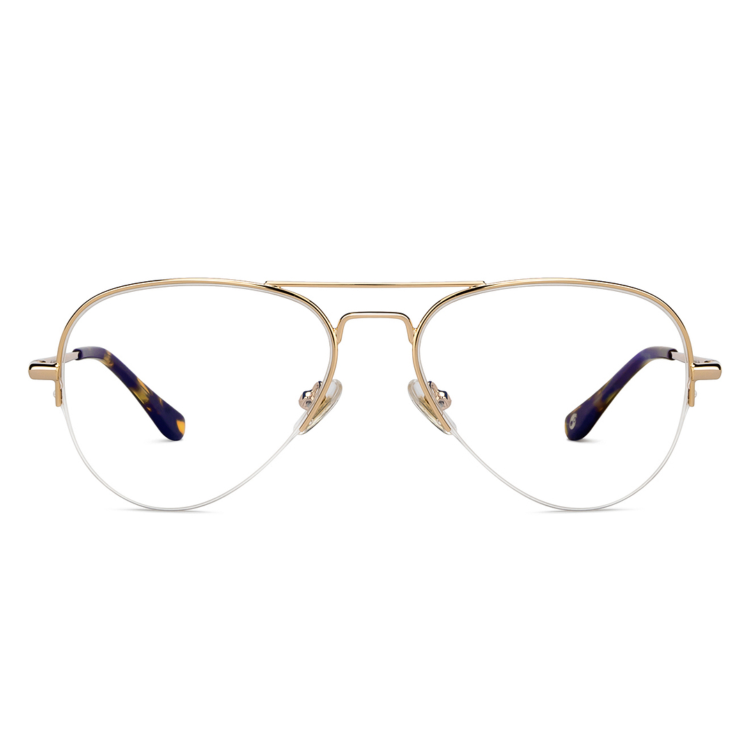 John Jacobs Online Gold Half Rim Aviator right side