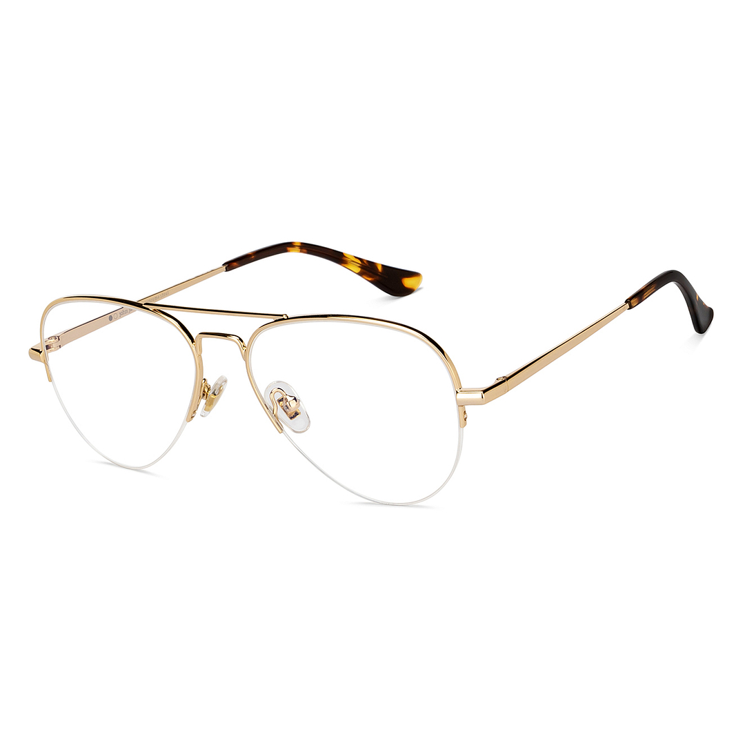 John Jacobs Online Gold Half Rim Aviator right side