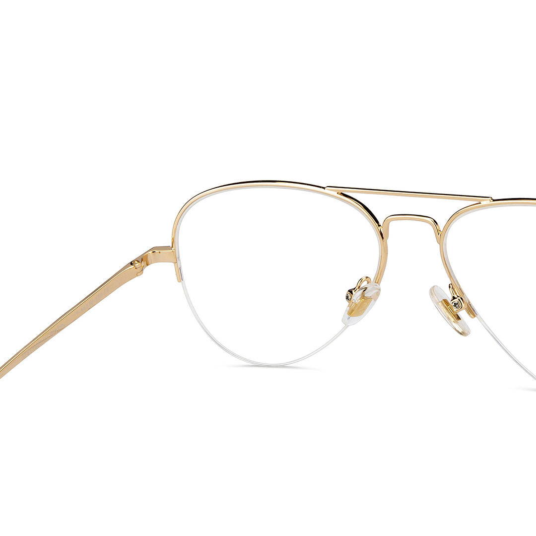 John Jacobs Online Gold Half Rim Aviator right side