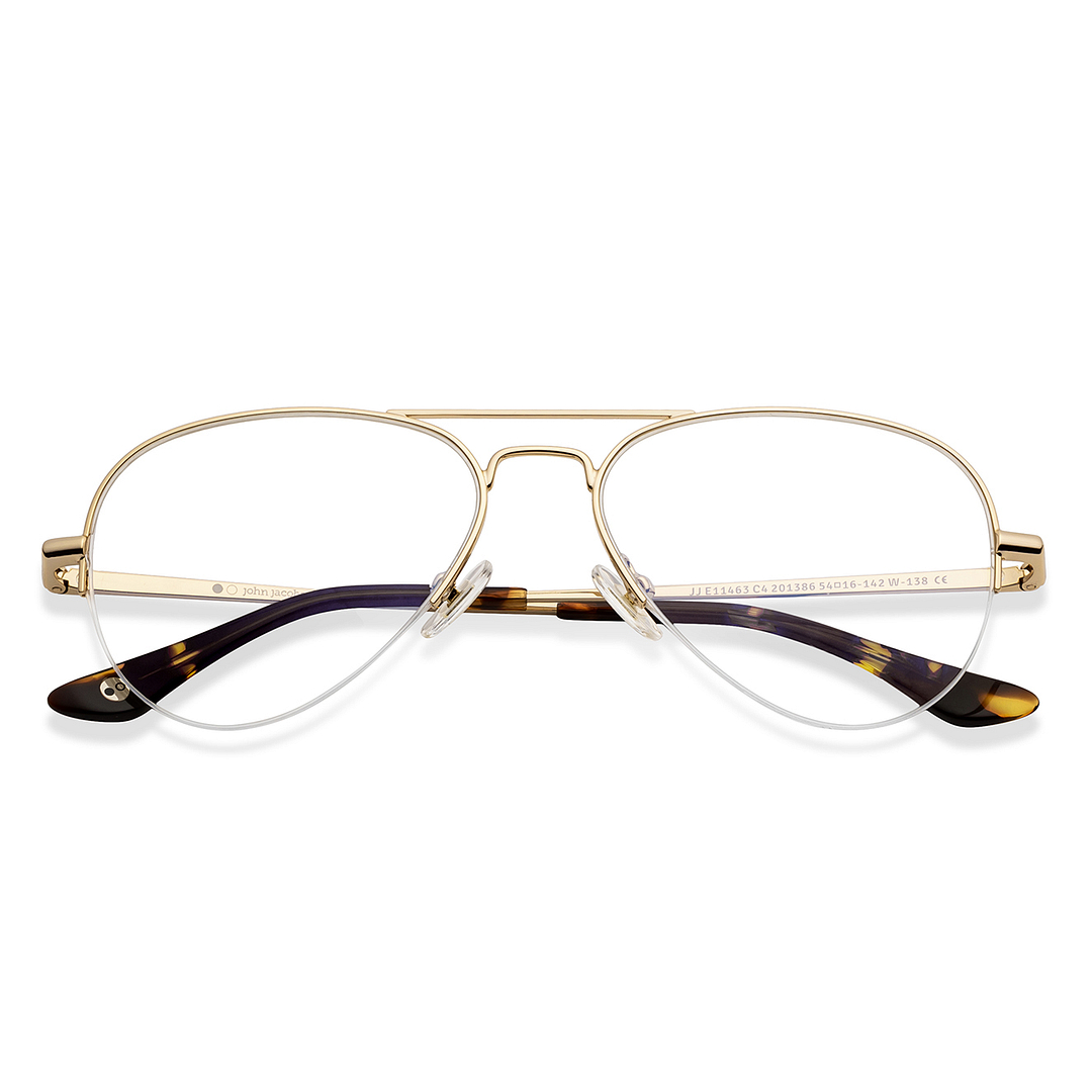 John Jacobs Online Gold Half Rim Aviator left side