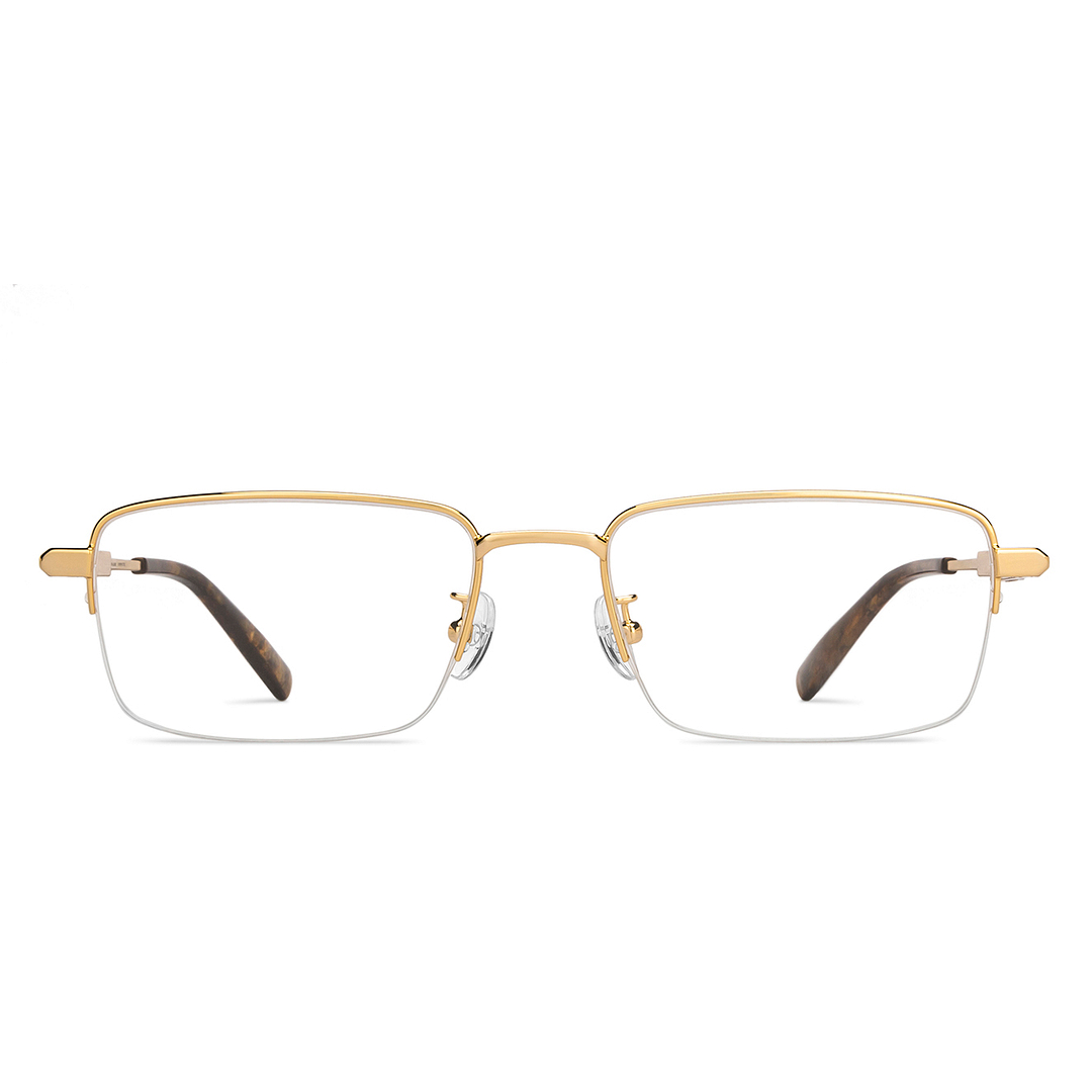 Buy Gold Tortoise Half Rim Rectangle John Jacobs Supreme Steel JJ
