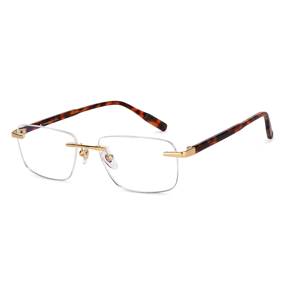 John Jacobs Online Gold Rimless Rectangle right side