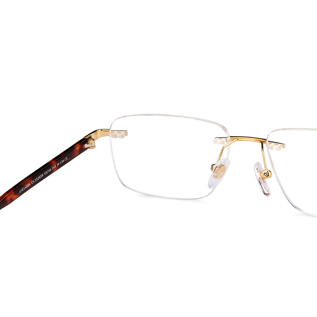 John Jacobs Online Gold Rimless Rectangle right side