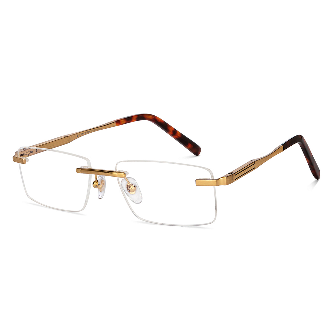 John Jacobs Online Gold Rimless Rectangle right side