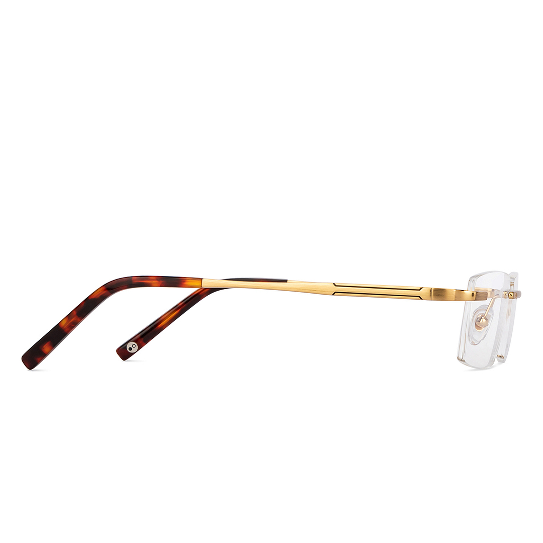 John Jacobs Online Gold Rimless Rectangle left side