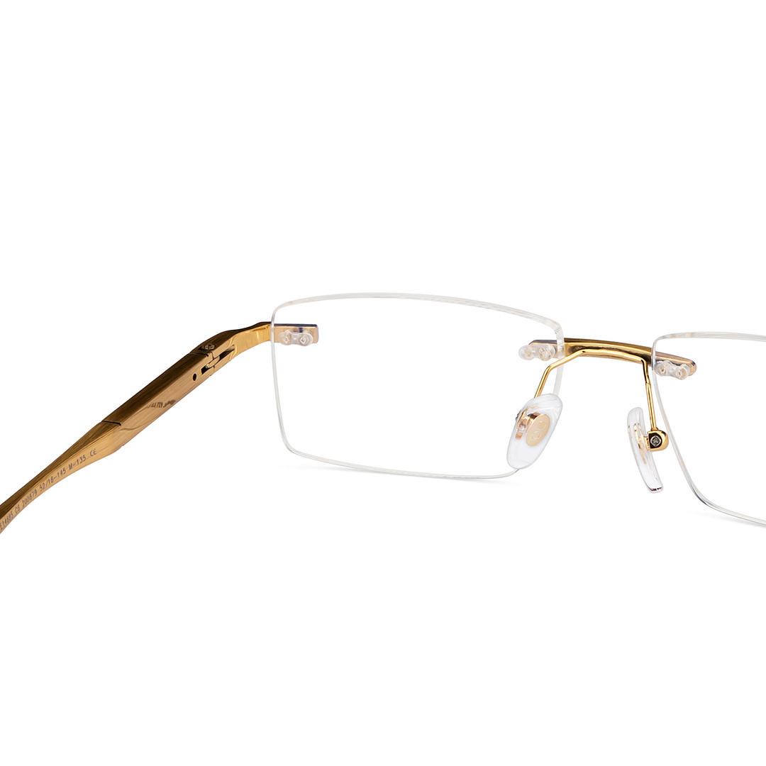 John Jacobs Online Gold Rimless Rectangle right side