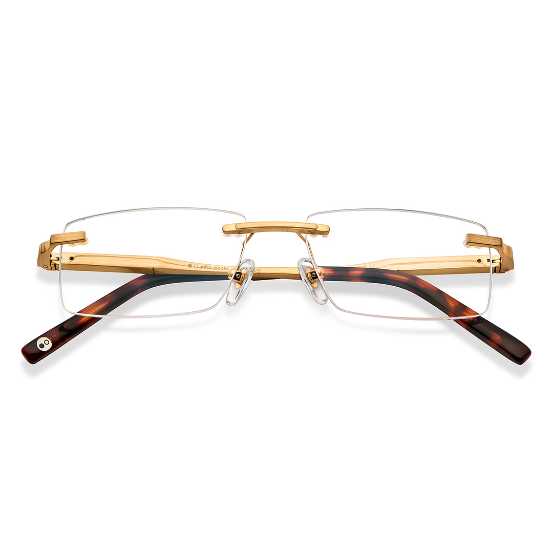John Jacobs Online Gold Rimless Rectangle left side