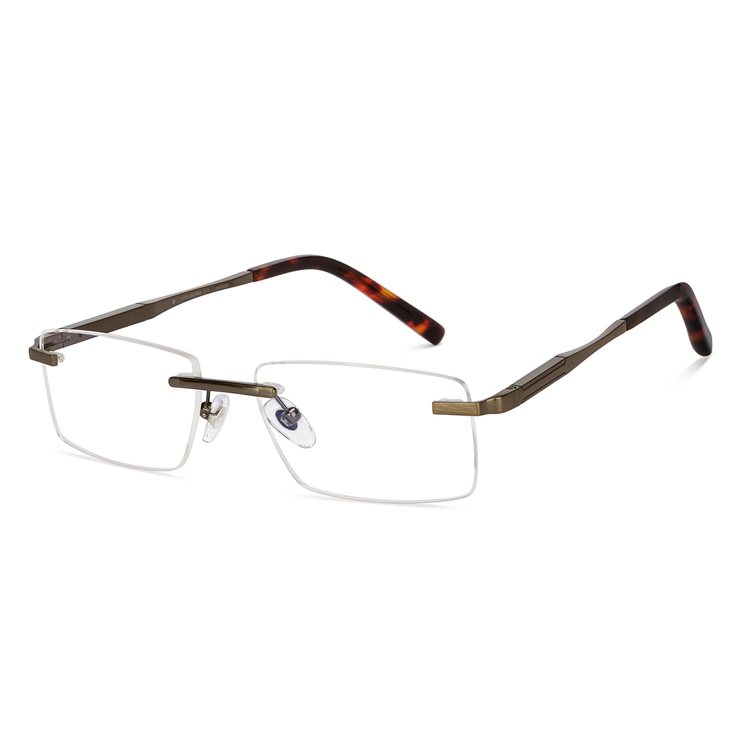 John Jacobs Online Gunmetal Rimless Rectangle right side