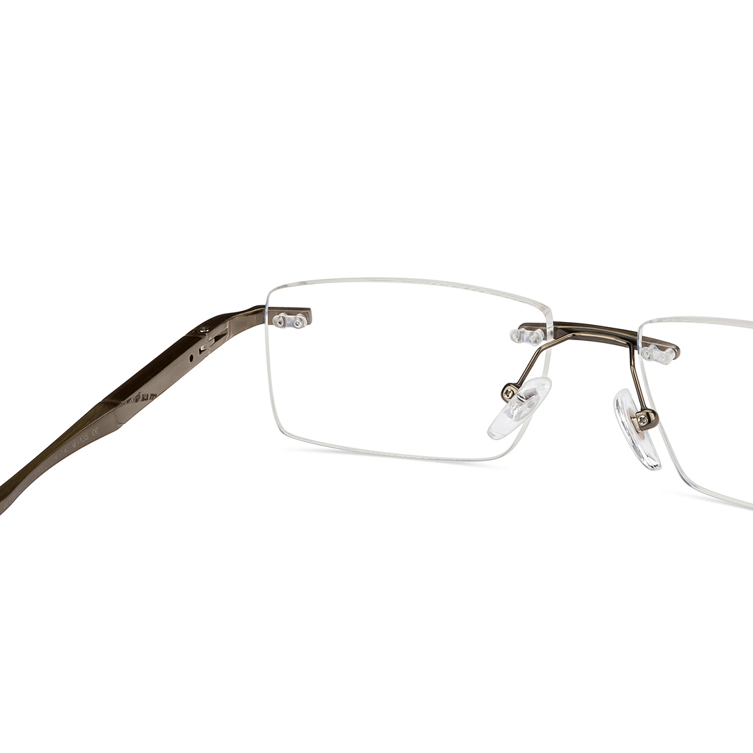 John Jacobs Online Gunmetal Rimless Rectangle right side