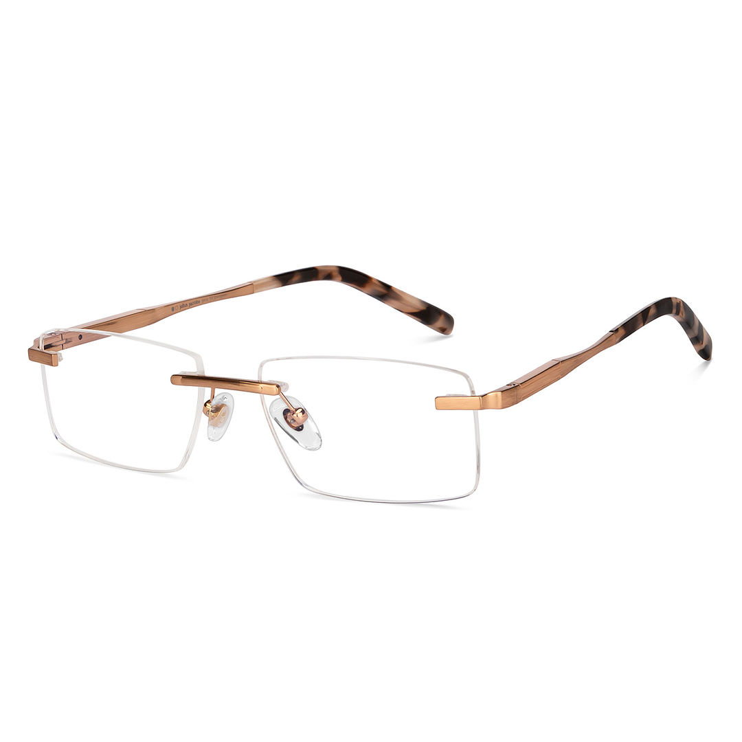 John Jacobs Online Gold Rimless Rectangle right side