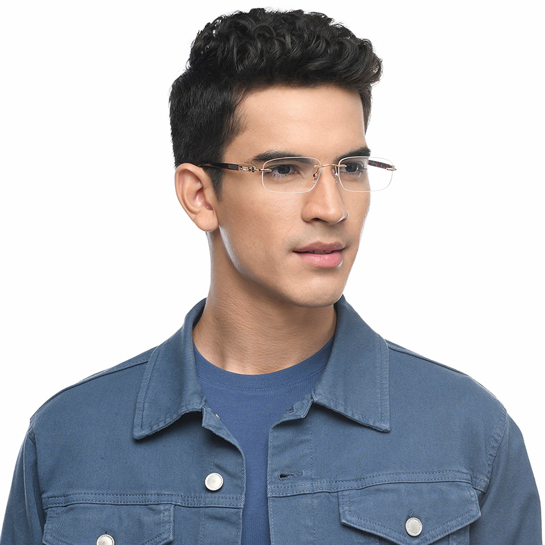 John Jacobs Online Gold Rimless Rectangle right side