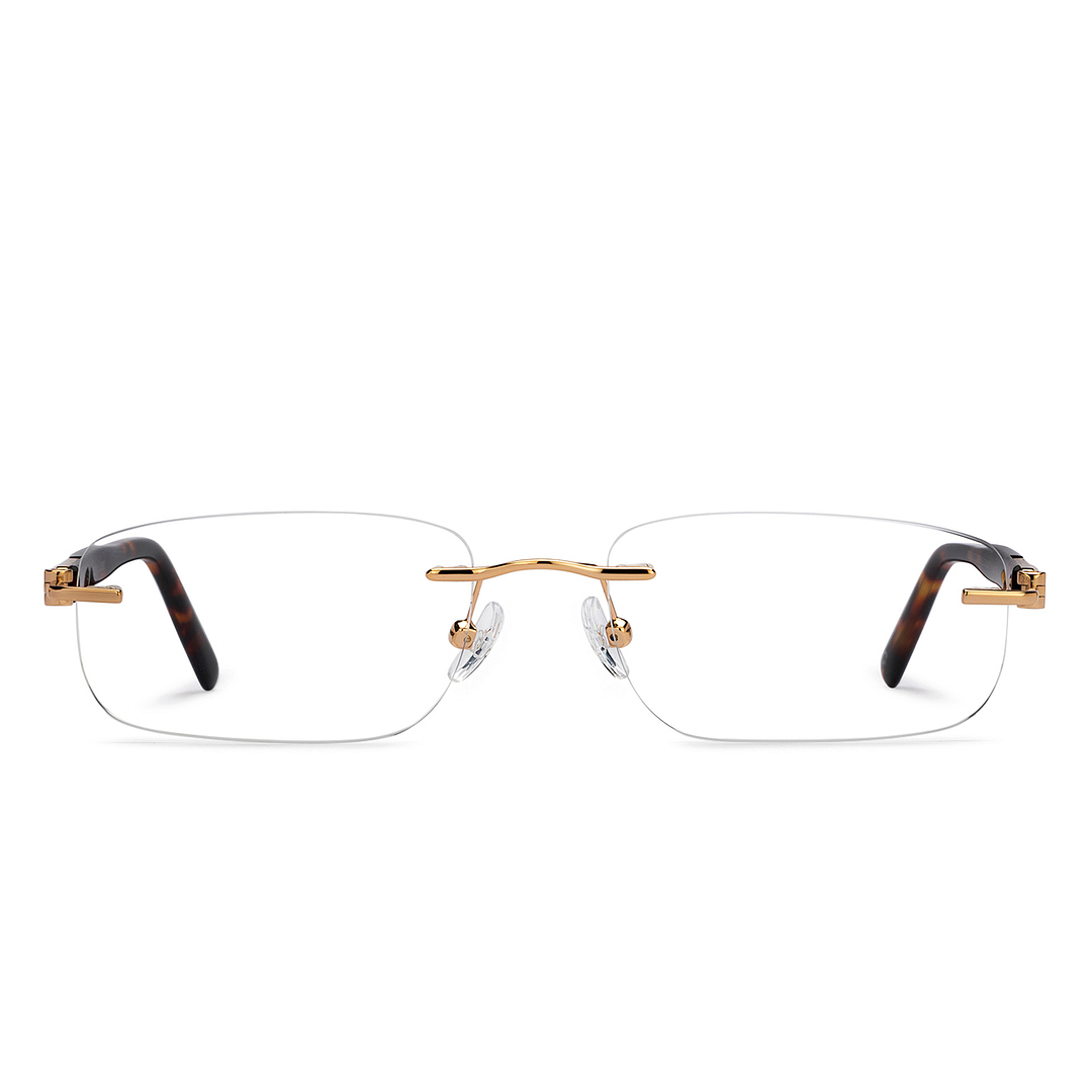 John Jacobs Online Gold Rimless Rectangle left side