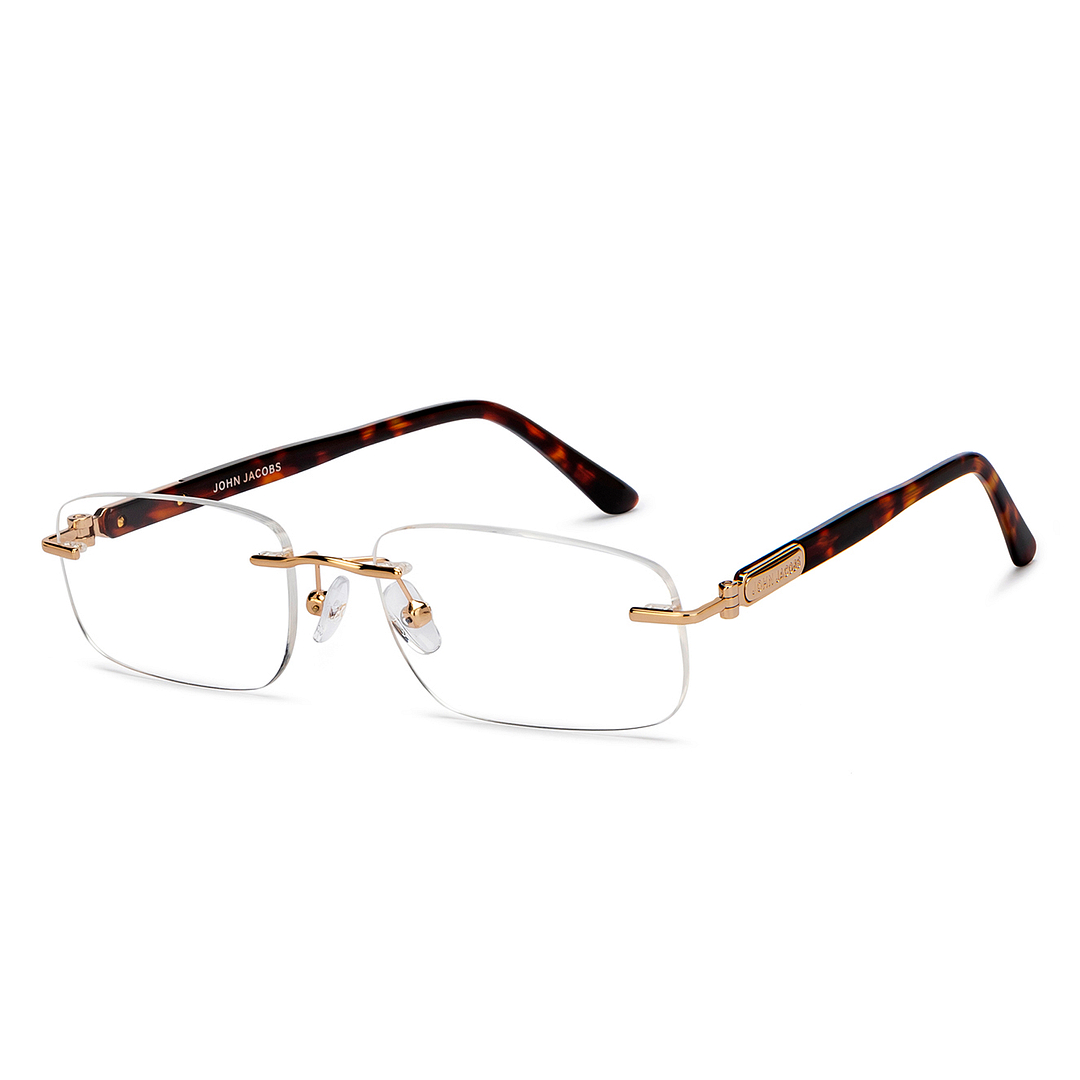 John Jacobs Online Gold Rimless Rectangle right side