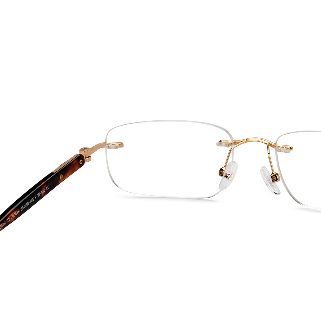 John Jacobs Online Gold Rimless Rectangle right side