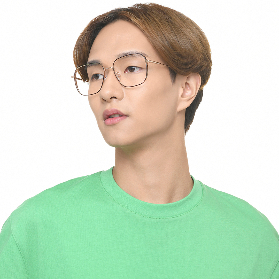 John Jacobs Gold Full Rim Square left side