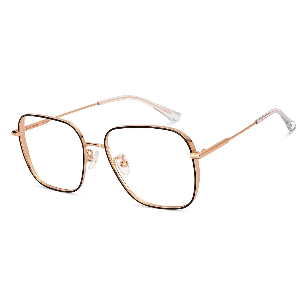 John Jacobs Gold Full Rim Square left side