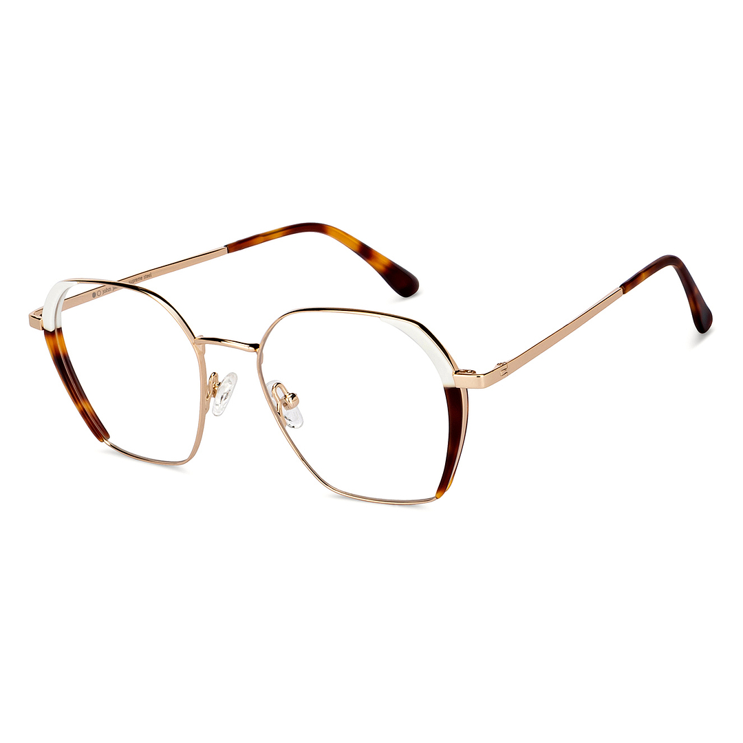 John Jacobs White Full Rim Geometric right side
