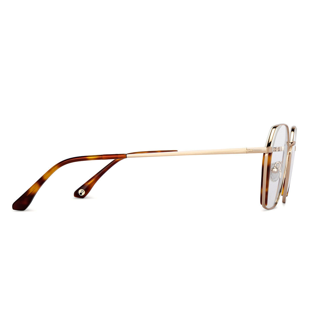 John Jacobs White Full Rim Geometric left side