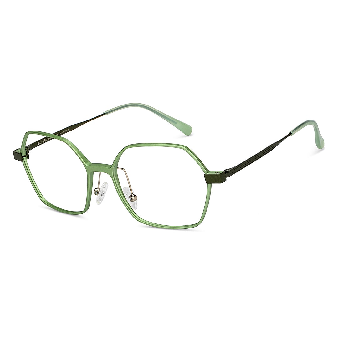 John Jacobs Online Green Full Rim Geometric right side