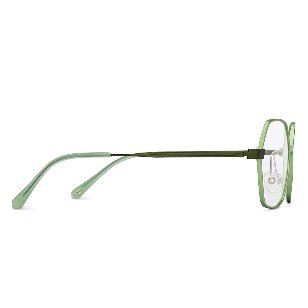 John Jacobs Online Green Full Rim Geometric left side