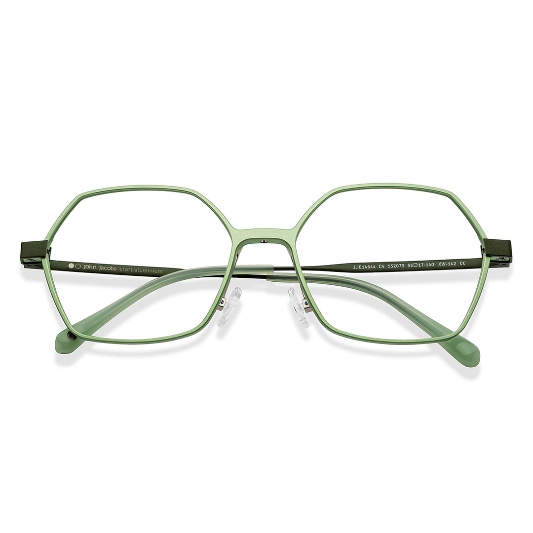John Jacobs Online Green Full Rim Geometric left side