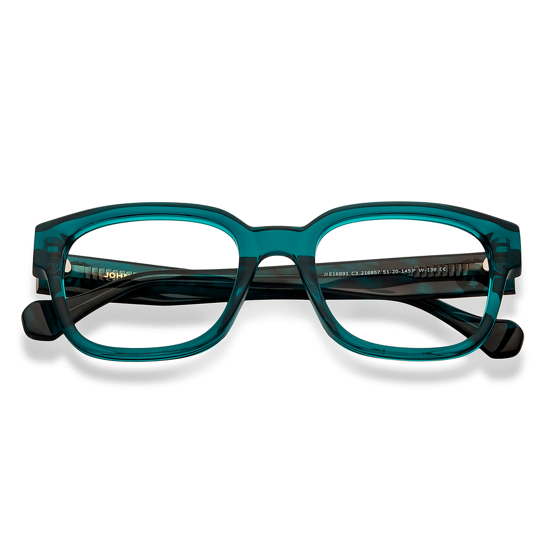 John Jacobs Green Full Rim Square left side