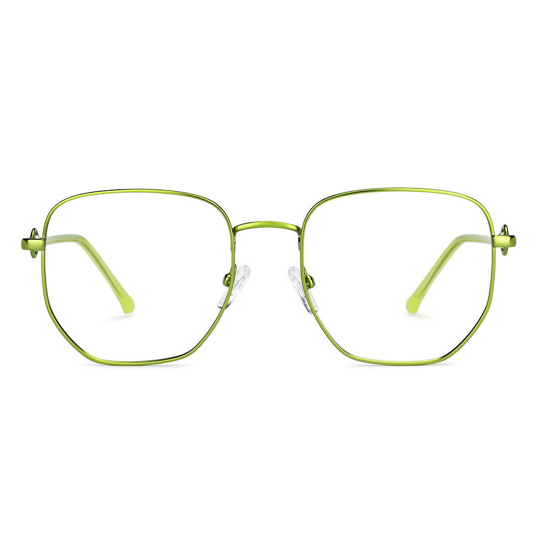 John Jacobs Green Full Rim Geometric left side