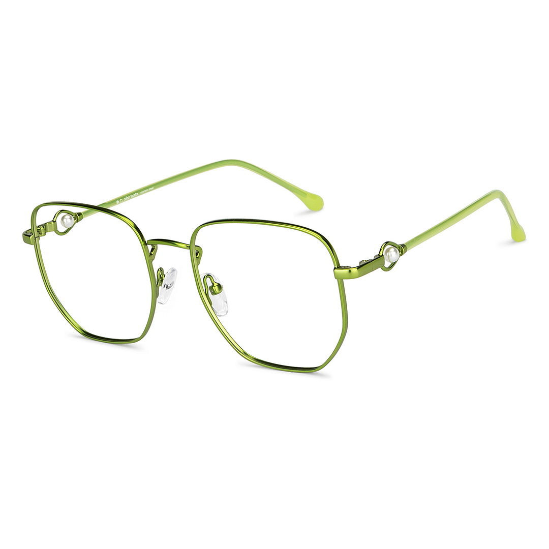 John Jacobs Green Full Rim Geometric right side