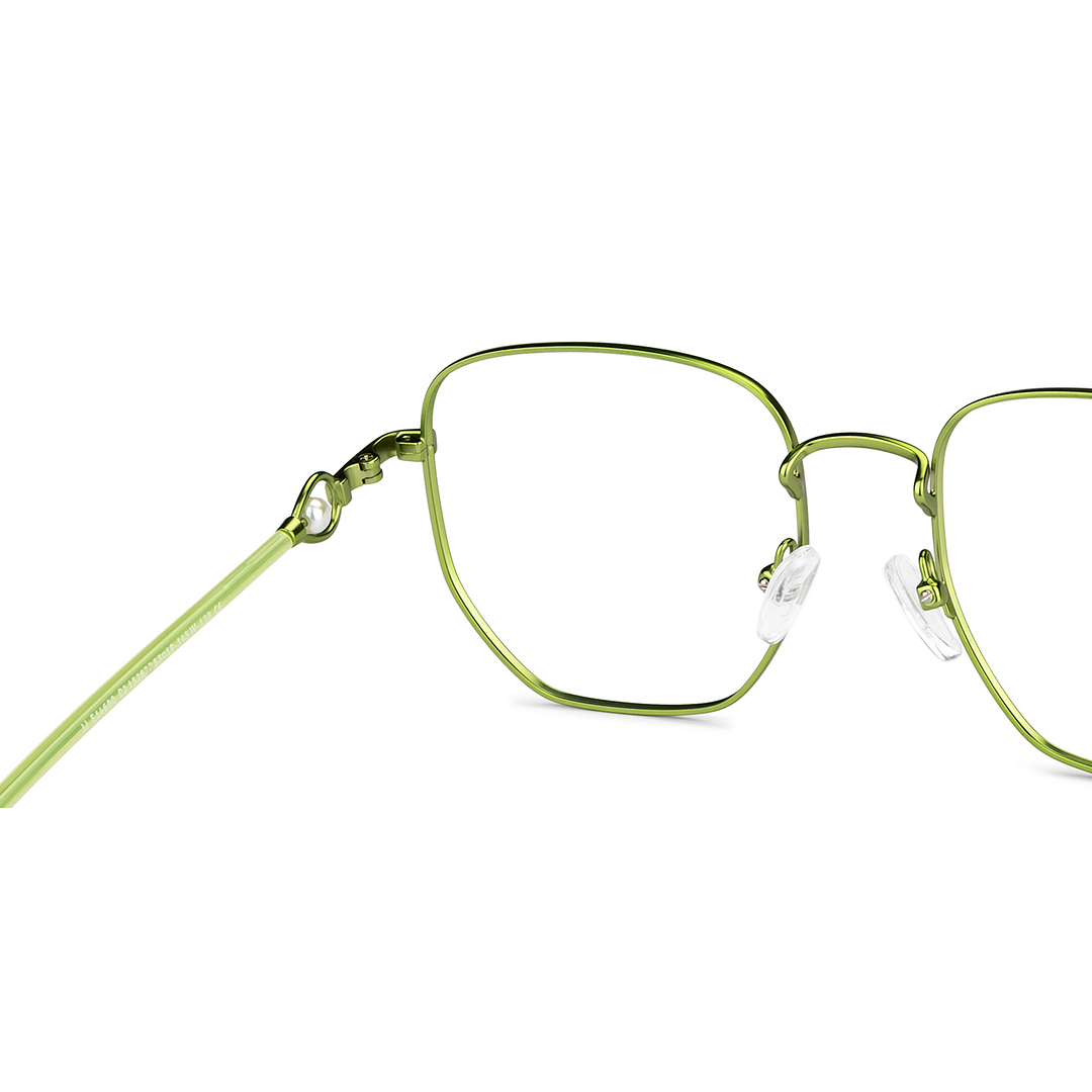 John Jacobs Green Full Rim Geometric right side