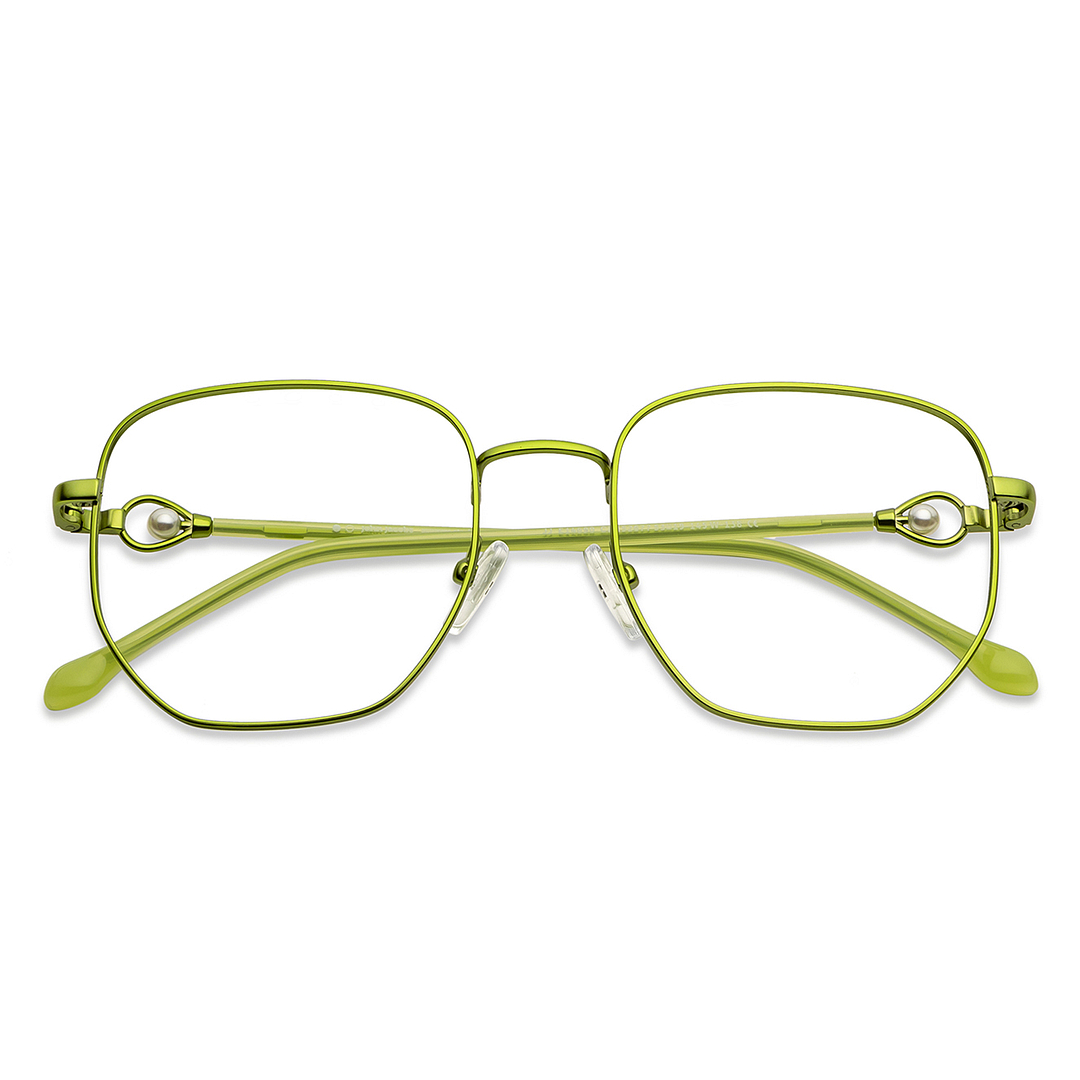 John Jacobs Green Full Rim Geometric left side