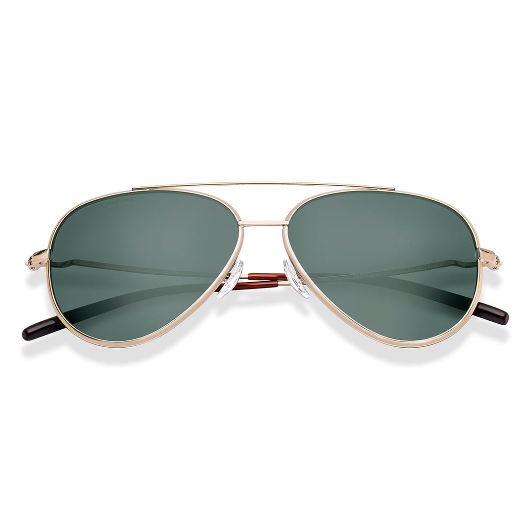 John Jacobs Gold Full Rim Aviator left side