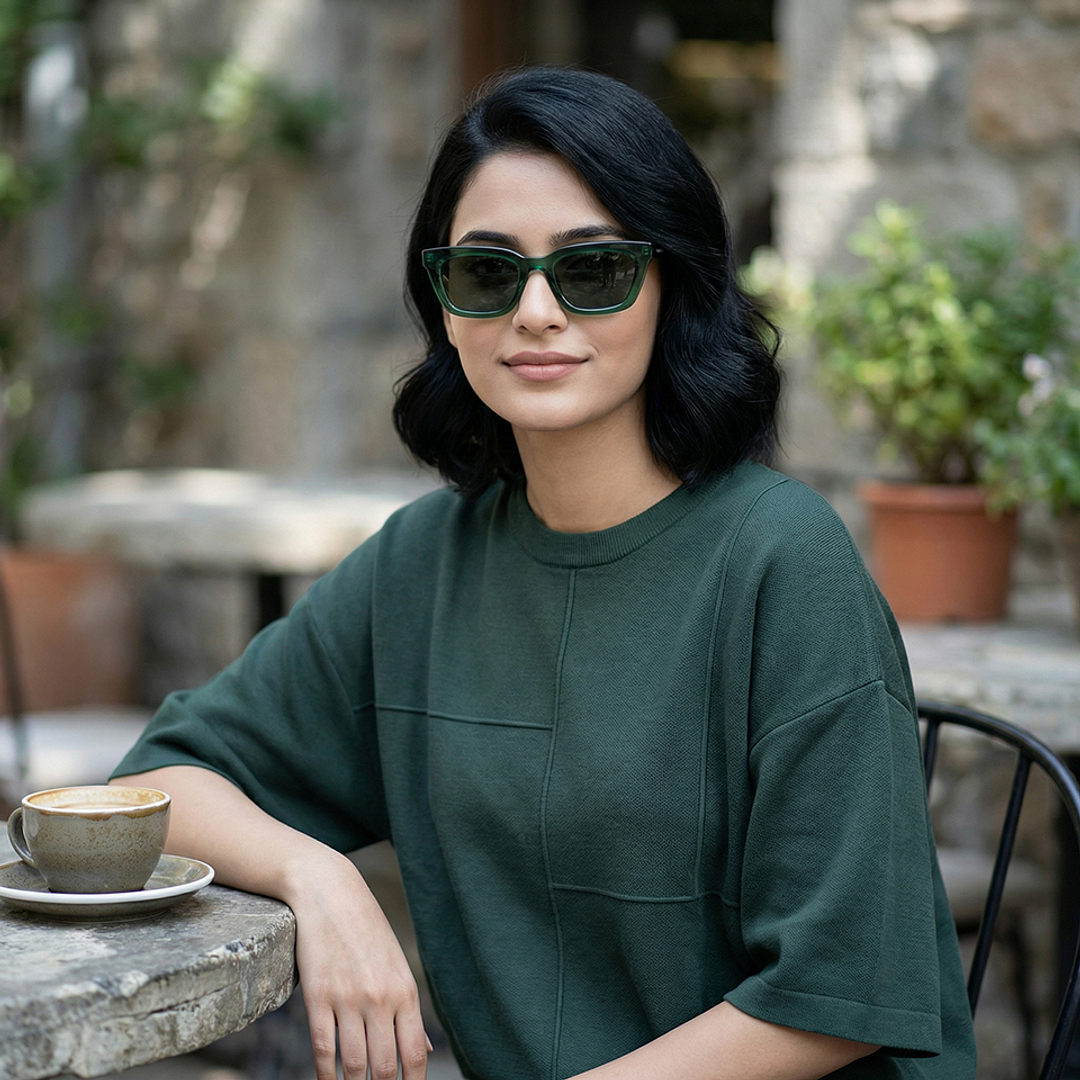 Green Green Full Rim Cat Eye John Jacobs JJ Tints JJ S17340 W