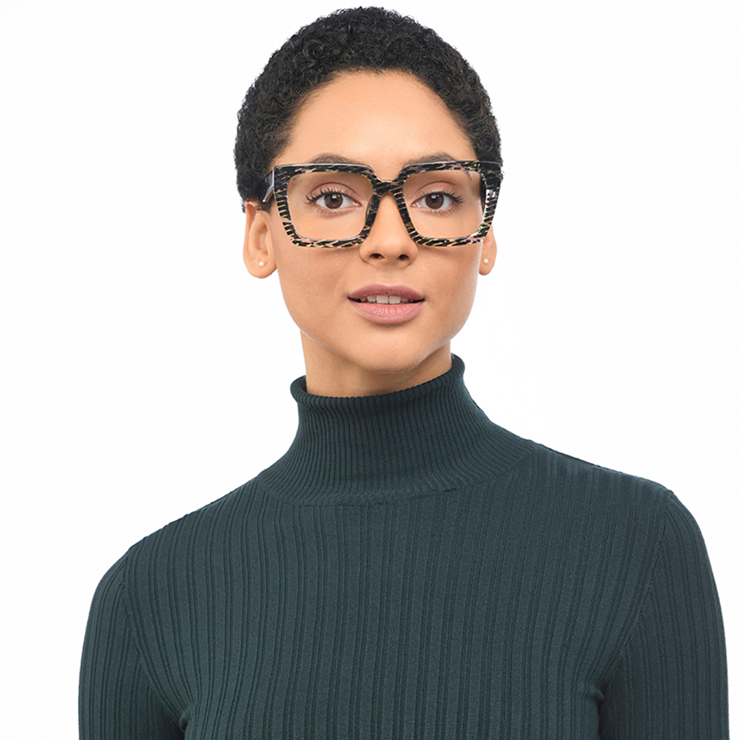 John Jacobs Online Military Green Full Rim Square left side