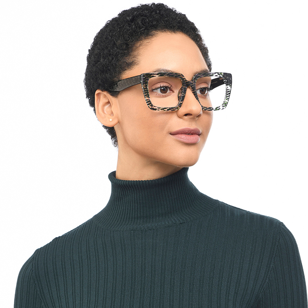 John Jacobs Online Military Green Full Rim Square right side