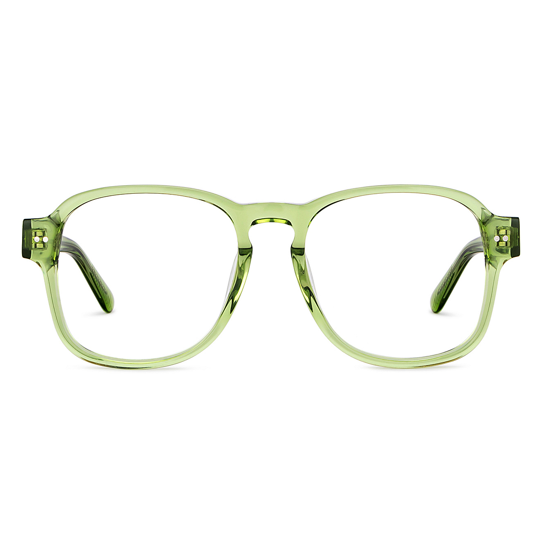 John Jacobs Online Green Transparent Full Rim Square left side