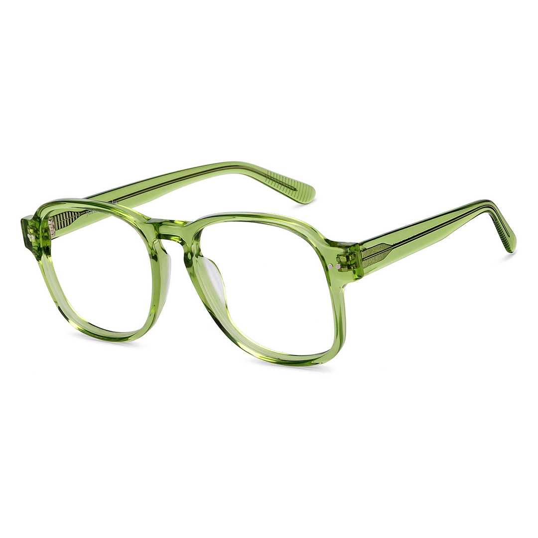 John Jacobs Online Green Transparent Full Rim Square right side
